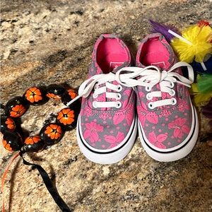 Vans flowered toddler girl size 6 shoes